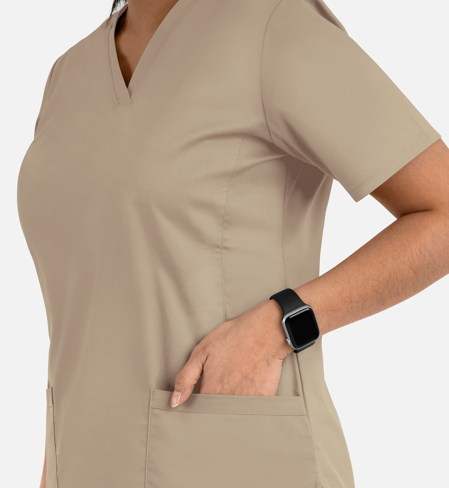 Blossom Signature 2100 Ladies Basic V-Neck Top Khaki