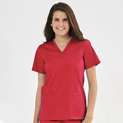 Blossom Signature 2100 Ladies Basic V-Neck Top Red