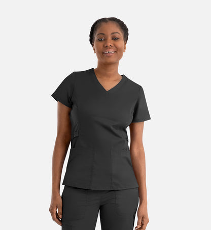 Blossom Signature 2101 Ladies Functional V-Neck Top Black