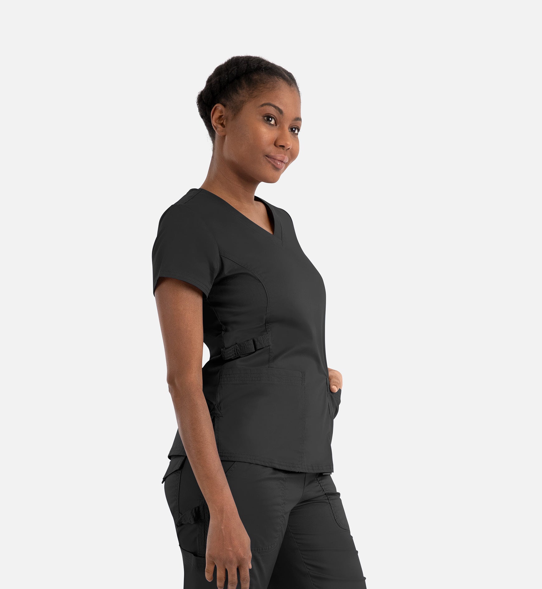 Blossom Signature 2101 Ladies Functional V-Neck Top Black