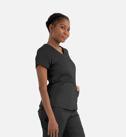 Blossom Signature 2101 Ladies Functional V-Neck Top Black