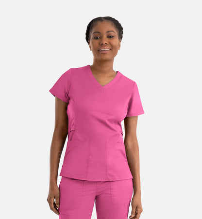 Blossom Signature 2101 Ladies Functional V-Neck Top Candy Pink
