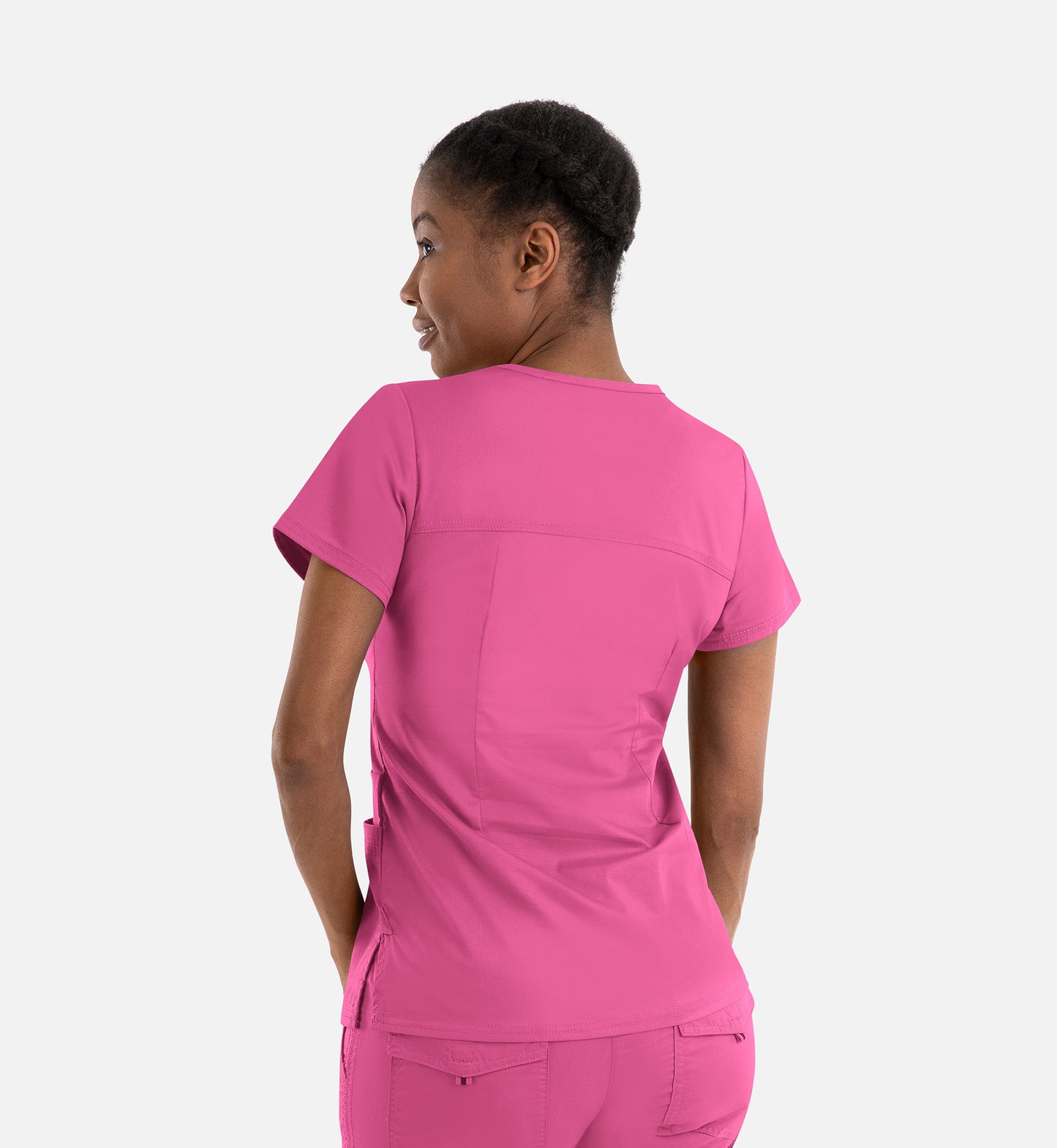 Blossom Signature 2101 Ladies Functional V-Neck Top Candy Pink