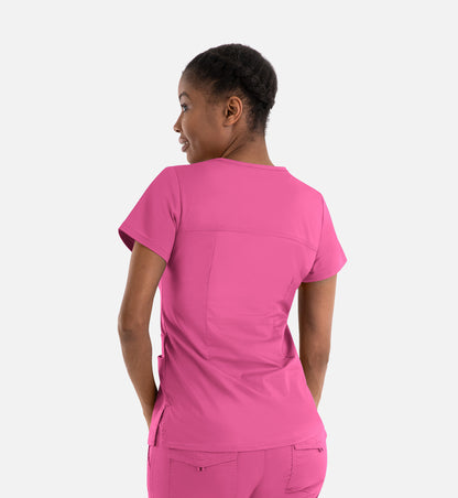 Blossom Signature 2101 Ladies Functional V-Neck Top Candy Pink