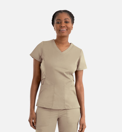 Blossom Signature 2101 Ladies Functional V-Neck Top Khaki