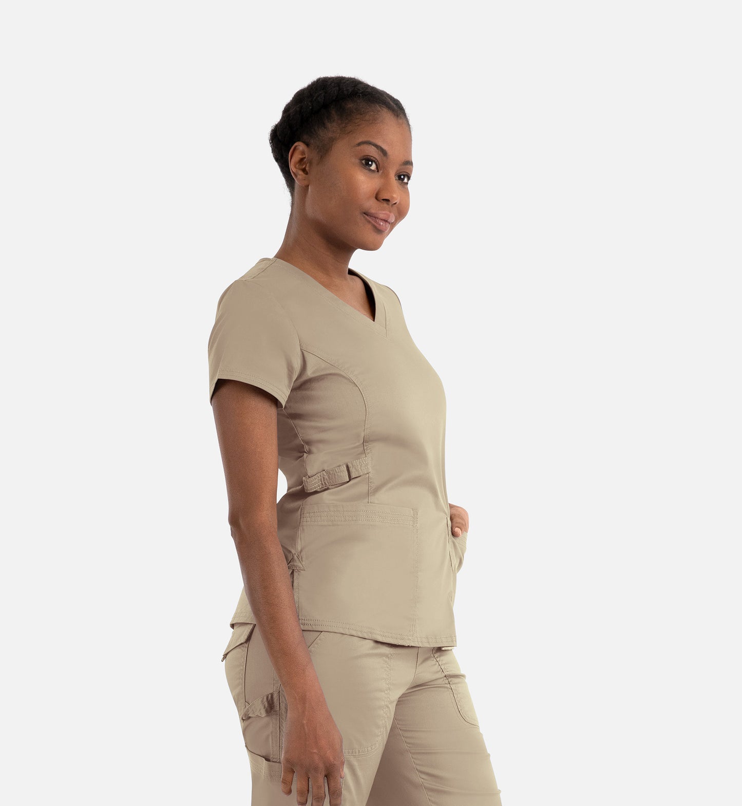 Blossom Signature 2101 Ladies Functional V-Neck Top Khaki