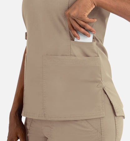 Blossom Signature 2101 Ladies Functional V-Neck Top Khaki