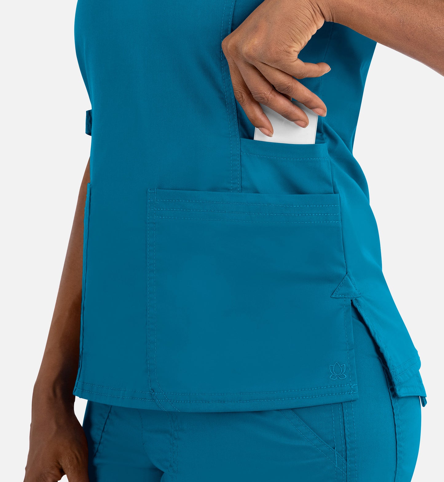 Blossom Signature 2101 Ladies Functional V-Neck Top Teal Blue