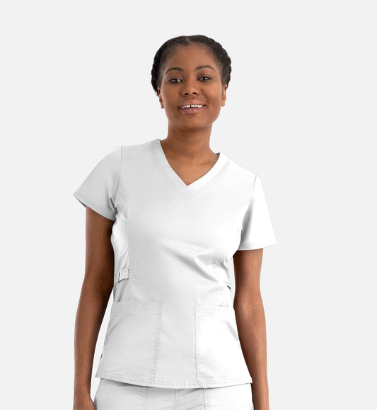 Blossom Signature 2101 Ladies Functional V-Neck Top White