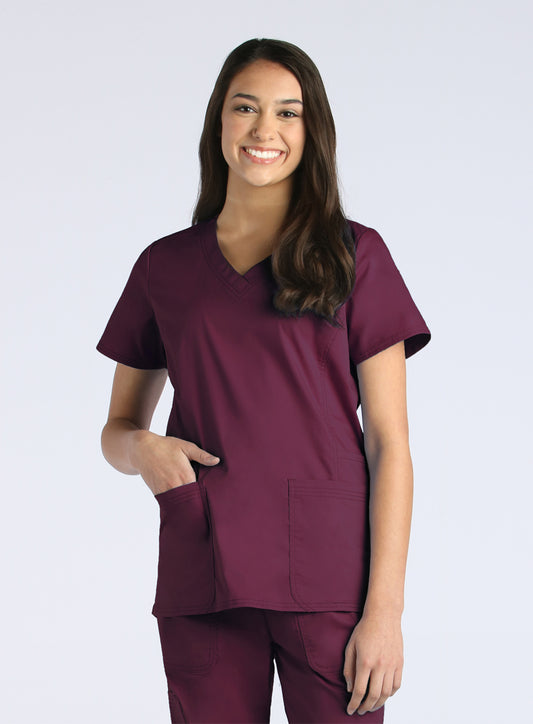 Blossom Signature 2101 Ladies Functional V-Neck Top Wine