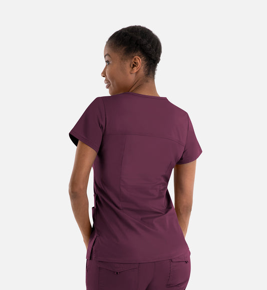 Blossom Signature 2101 Ladies Functional V-Neck Top Wine