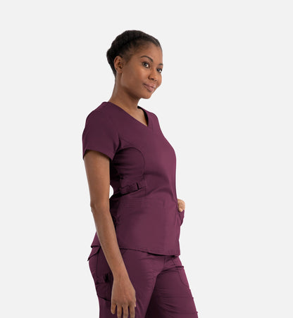 Blossom Signature 2101 Ladies Functional V-Neck Top Wine