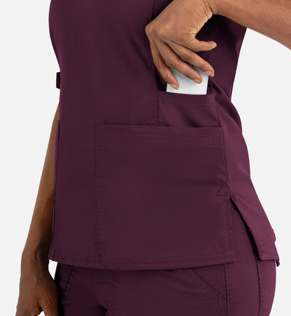 Blossom Signature 2101 Ladies Functional V-Neck Top Wine