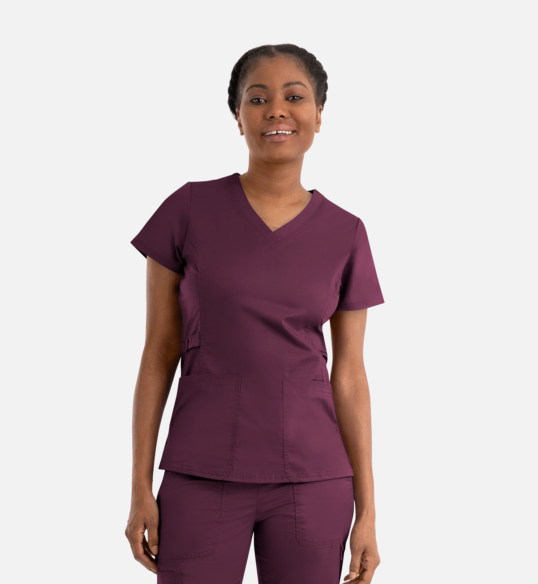Blossom Signature 2101 Ladies Functional V-Neck Top Wine