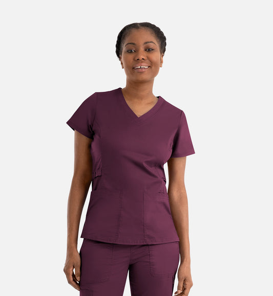 Blossom Signature 2101 Ladies Functional V-Neck Top Wine
