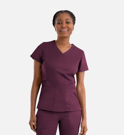 Blossom Signature 2101 Ladies Functional V-Neck Top Wine