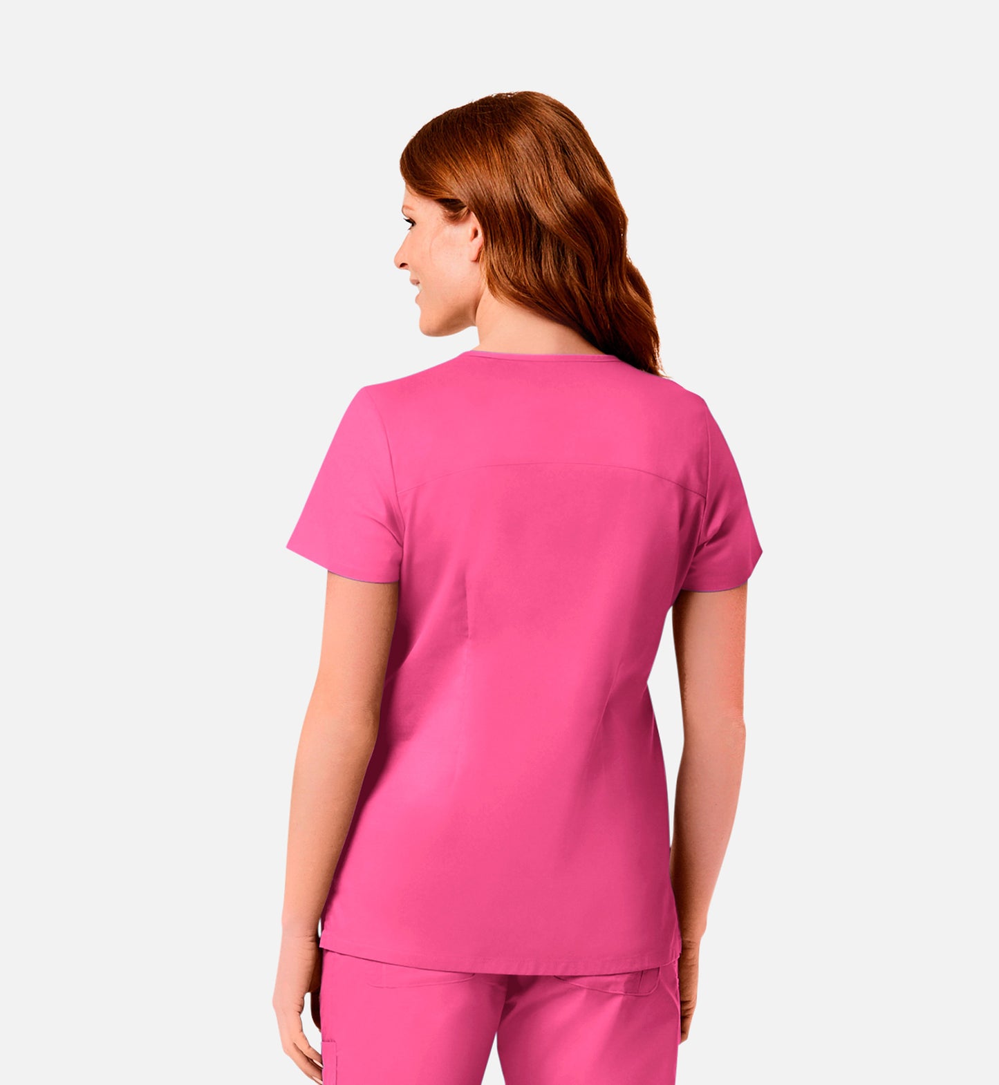 Blossom Signature 2102 Ladies Mesh Pocket Mock Wrap Top Candy Pink