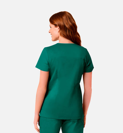 Blossom Signature 2102 Ladies Mesh Pocket Mock Wrap Top Hunter