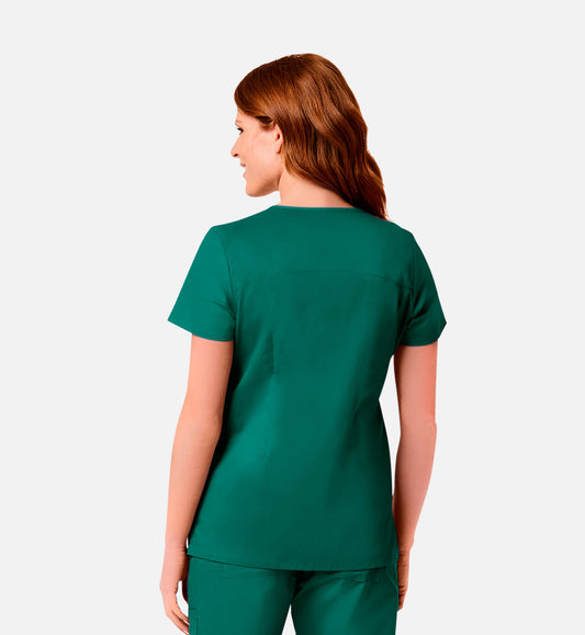 Blossom Signature 2102 Ladies Mesh Pocket Mock Wrap Top Hunter