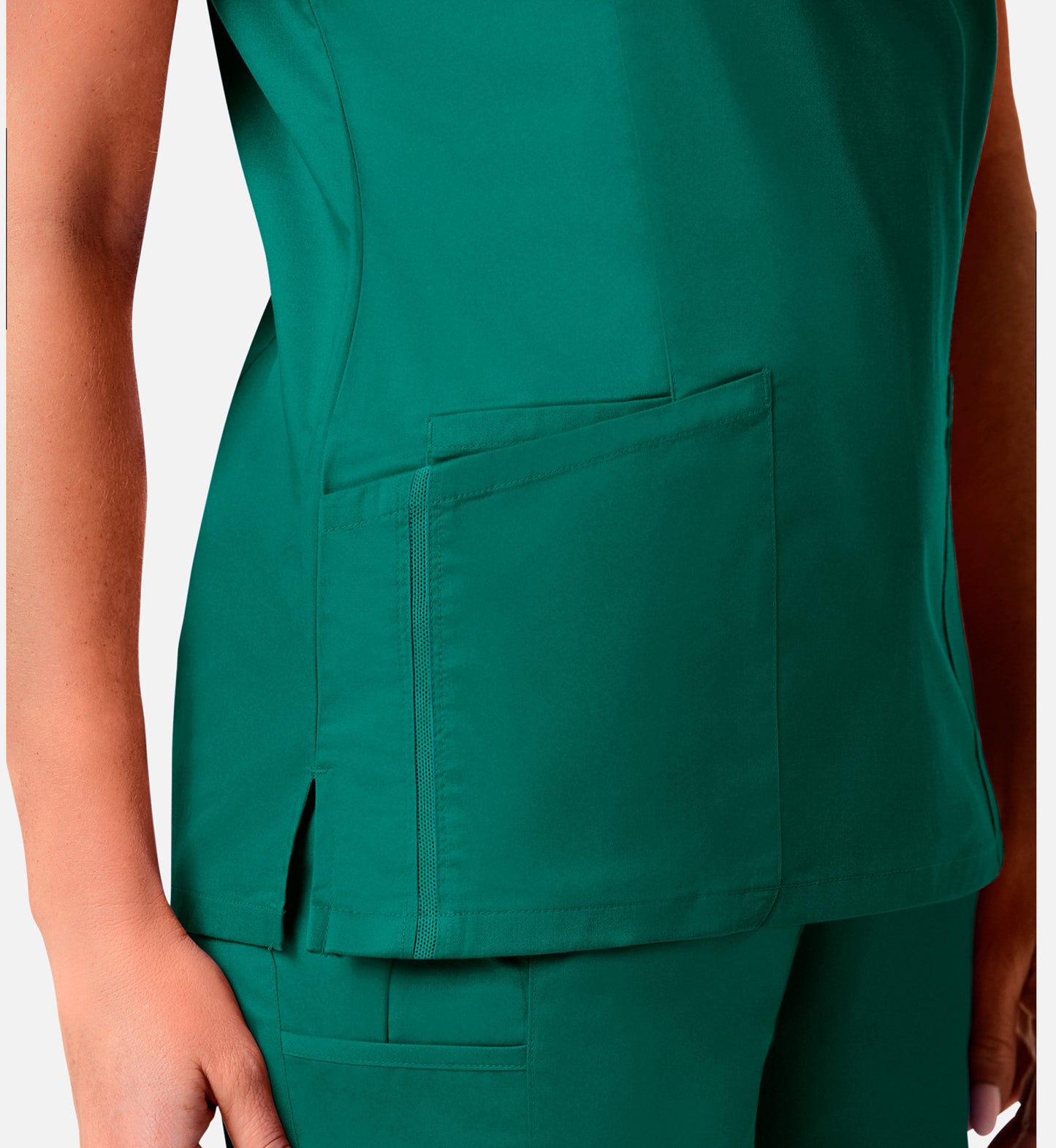 Blossom Signature 2102 Ladies Mesh Pocket Mock Wrap Top Hunter