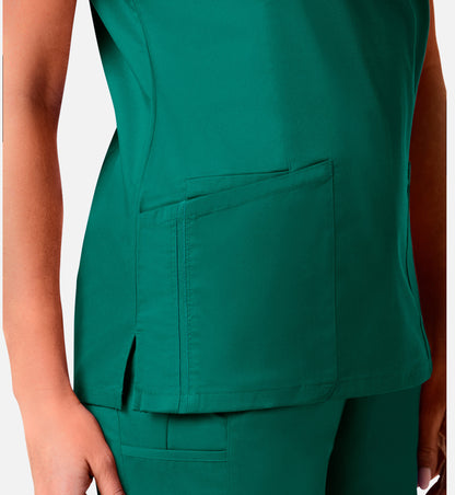 Blossom Signature 2102 Ladies Mesh Pocket Mock Wrap Top Hunter