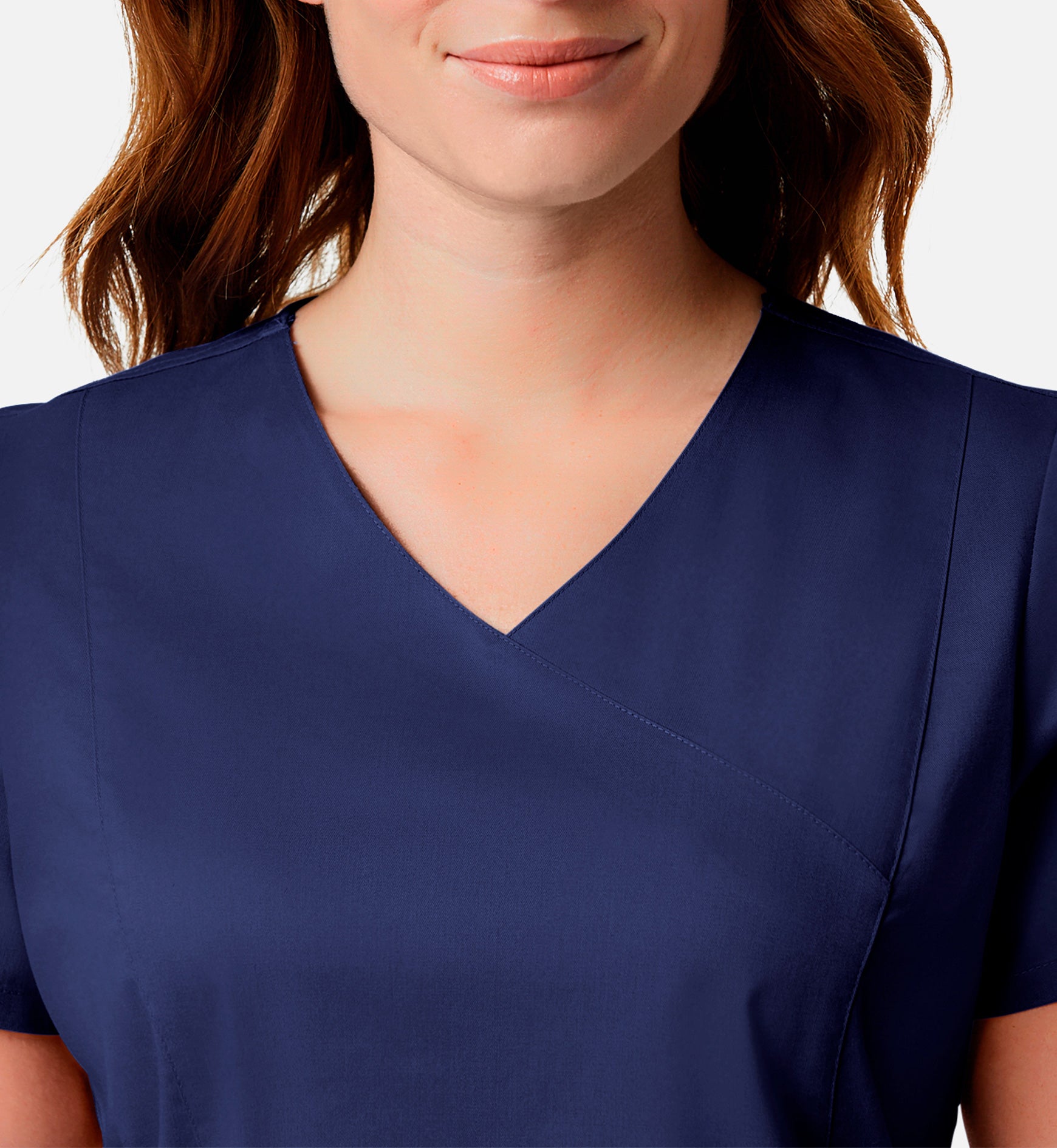 Blossom Signature 2102 Ladies Mesh Pocket Mock Wrap Top Real Navy