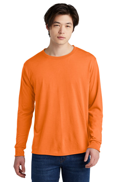 Jerzees Dri-Power 100% Polyester Long Sleeve T-Shirt 21LS Safety Orange