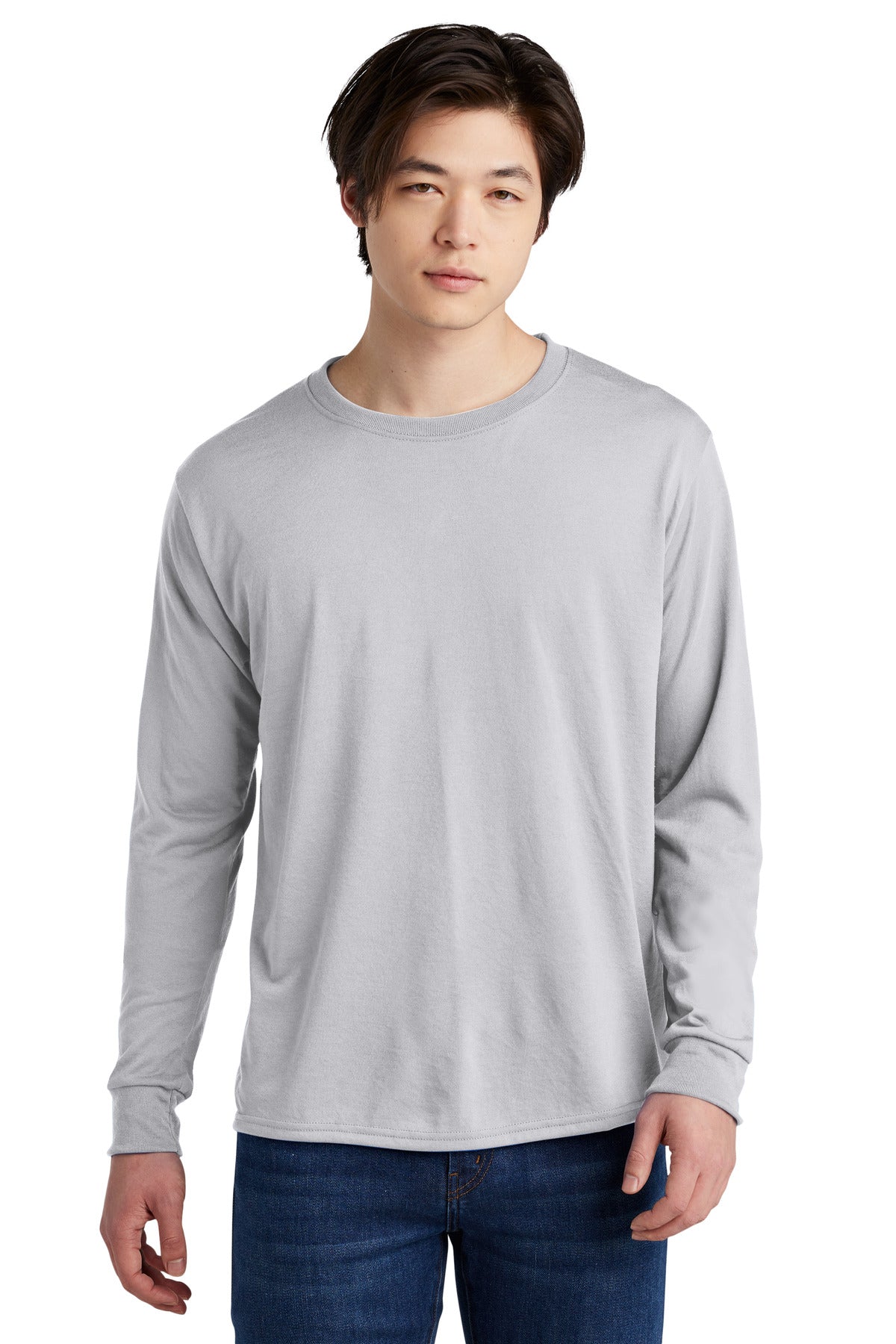 Jerzees Dri-Power 100% Polyester Long Sleeve T-Shirt 21LS Silver