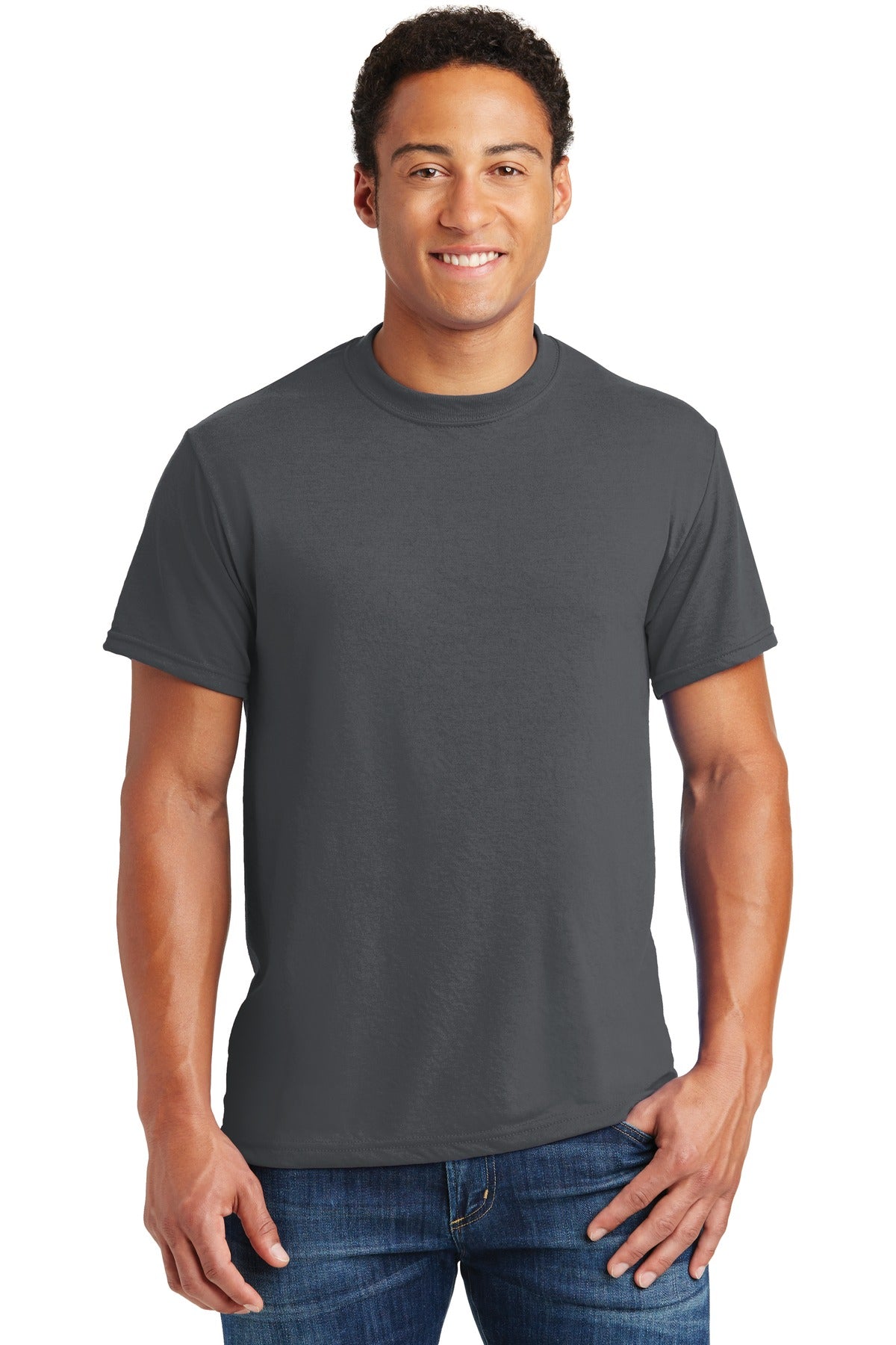 Jerzees Dri-Power 100% Polyester T-Shirt. 21M Charcoal Grey