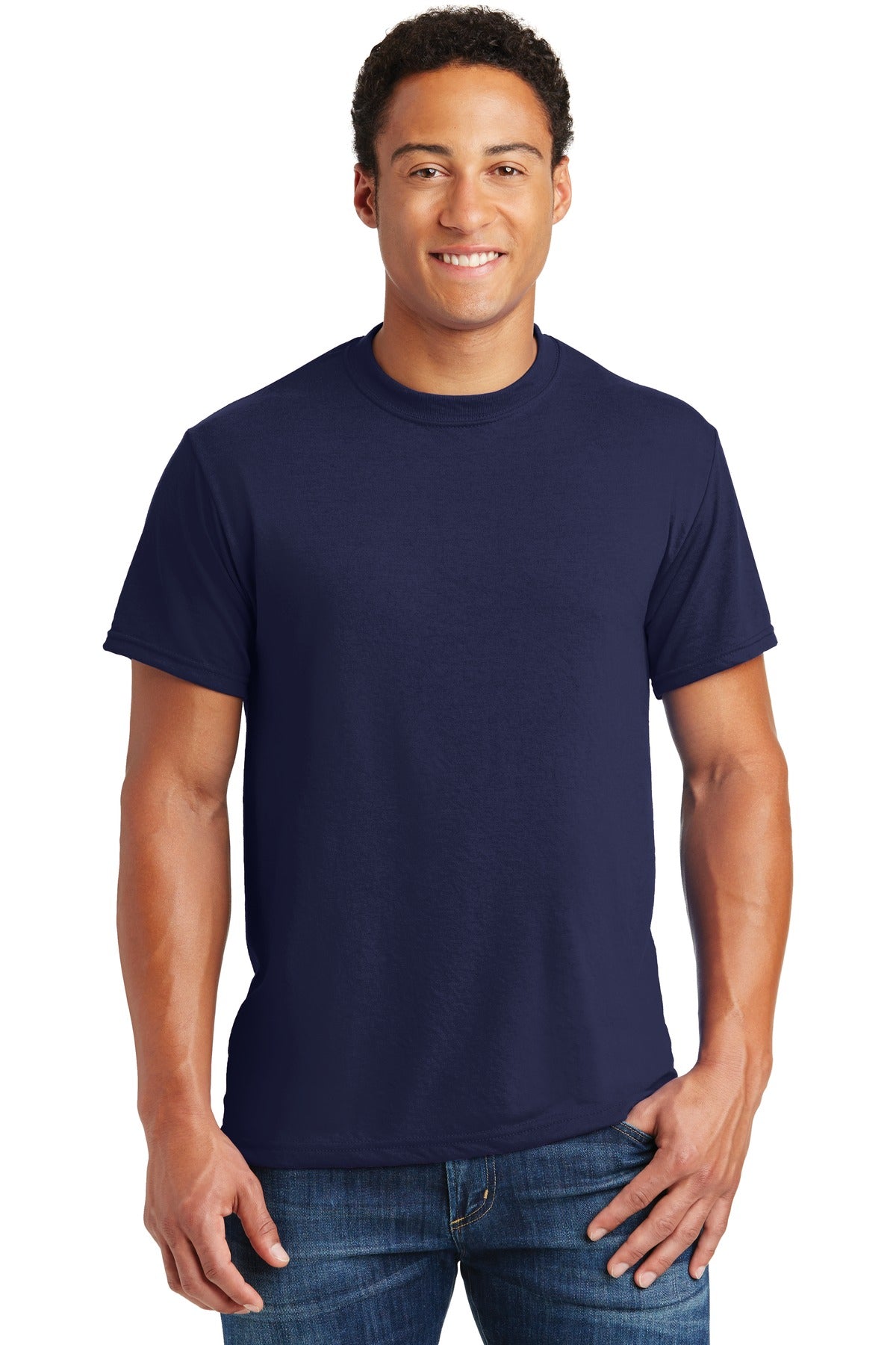 Jerzees Dri-Power 100% Polyester T-Shirt. 21M Navy