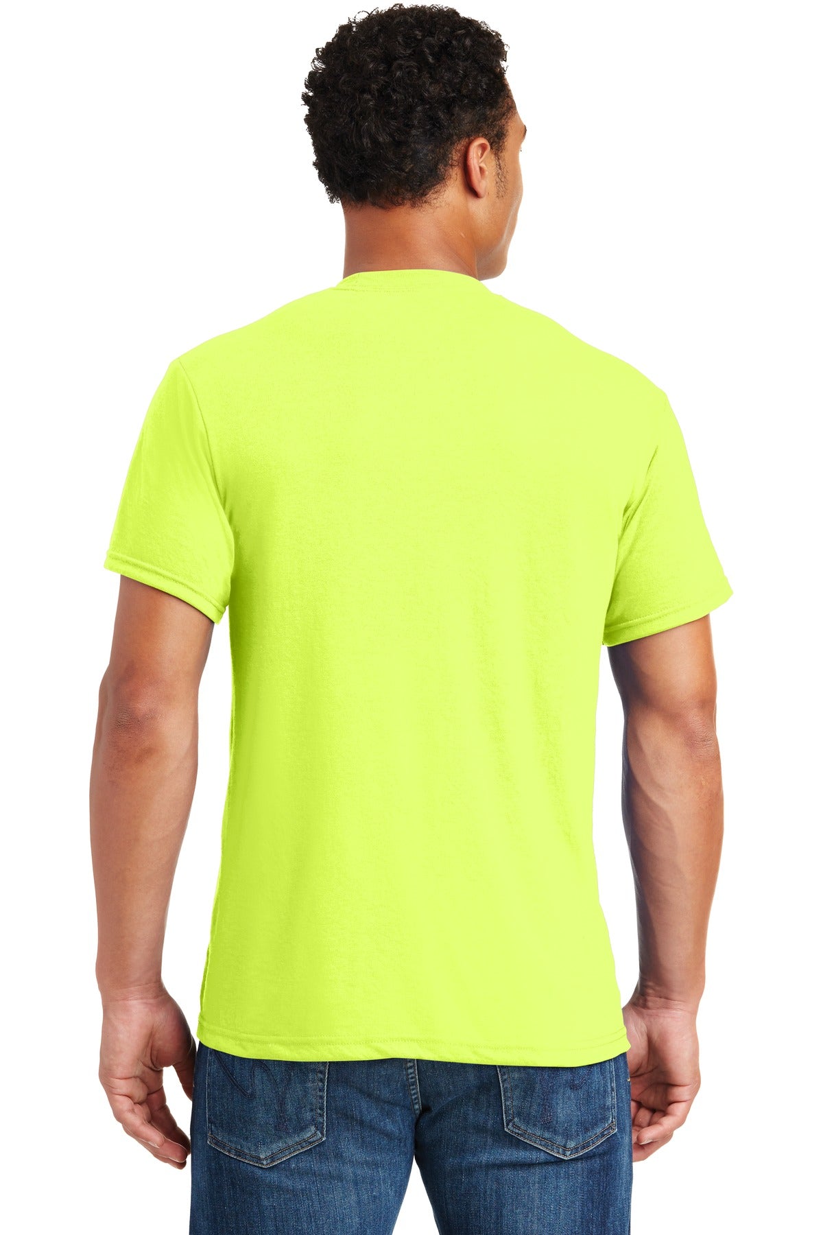 Jerzees Dri-Power 100% Polyester T-Shirt. 21M Safety Green