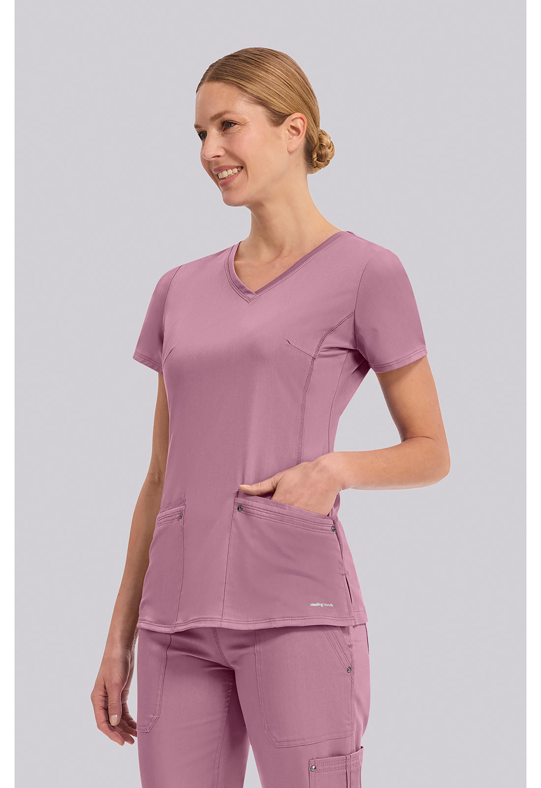 Purple Label 2245 Women's Juliet Scrub Top Powder Puff Pink