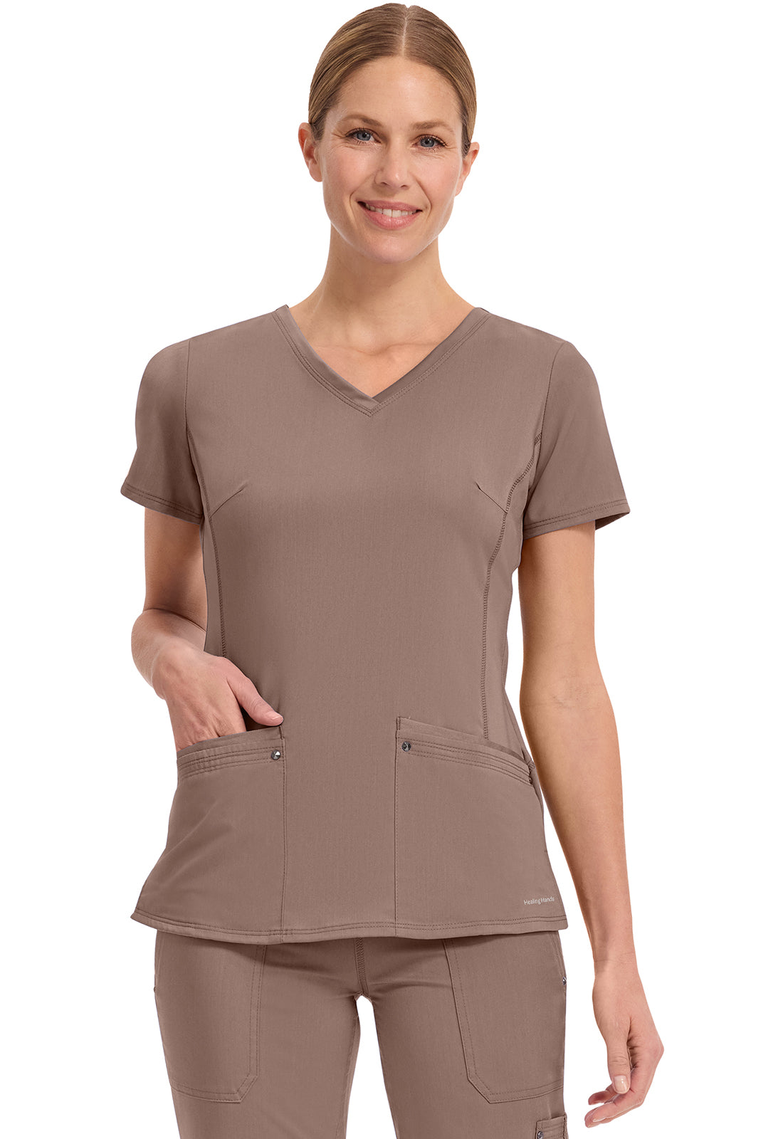 Purple Label 2245 Women's Juliet Scrub Top Santa Fe Tan