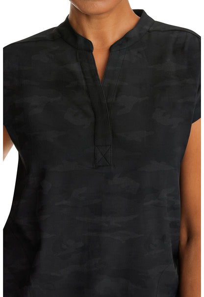 Purple Label 2352 Women's Journey Camo Scrub Top Black