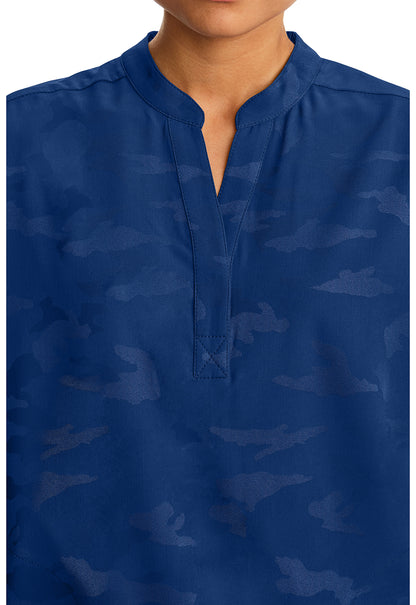 Purple Label 2352 Women's Journey Camo Scrub Top Navy
