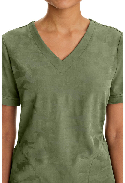 Purple Label 2353 Women's Joy Camo Scrub Top Olive