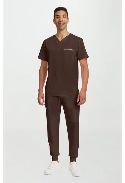 HH 360 2381 Men's Spencer Scrub Top Dark Chocolate
