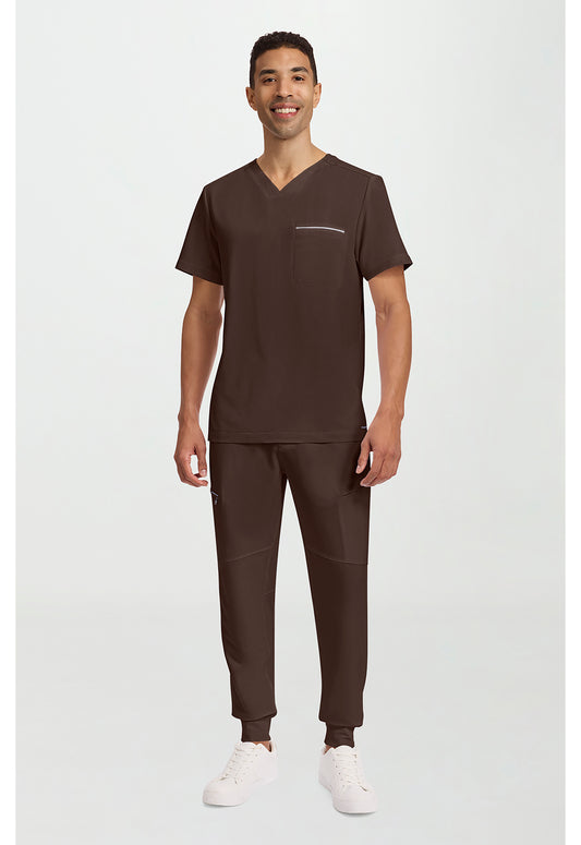 HH 360 2381 Men's Spencer Scrub Top Dark Chocolate