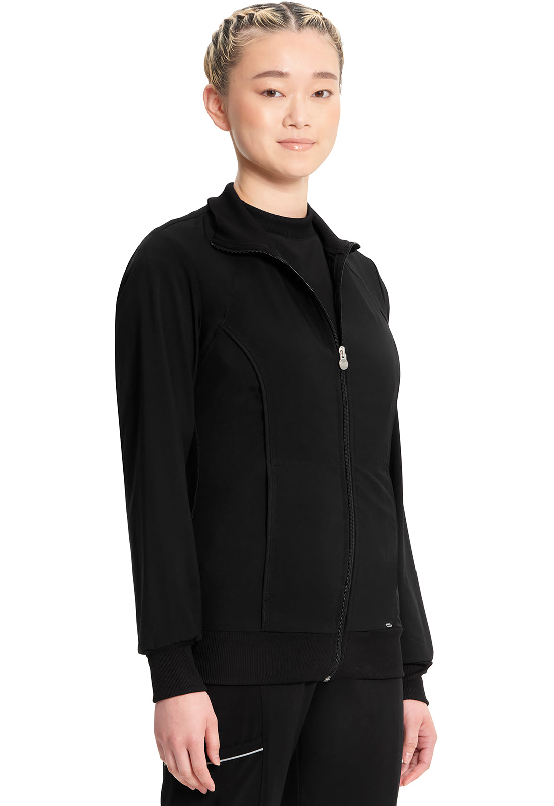 Classics 2391A Zip Front Jacket Black Model Image Left Side | Infinity