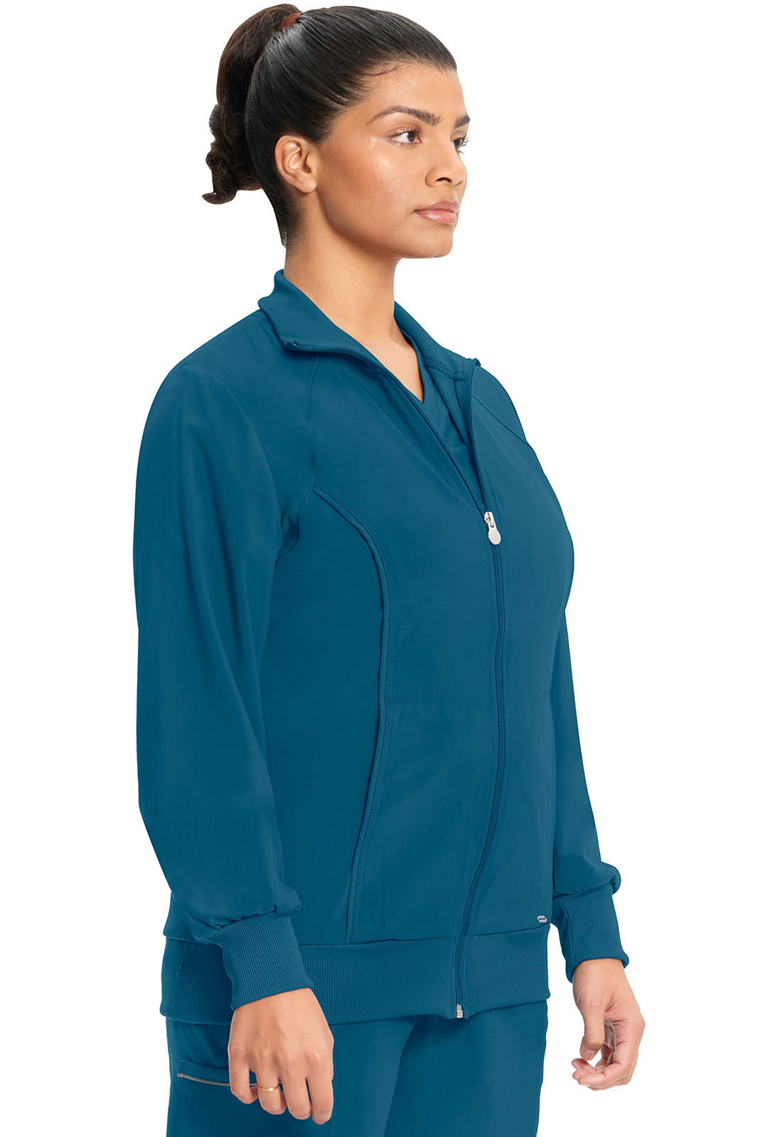 Classics 2391A Zip Front Jacket Caribbean Blue Model Image Left Side | Infinity