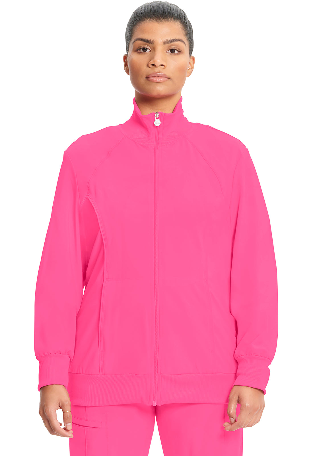 Classics 2391A Zip Front Jacket Carmine Pink Model Image Front | Infinity