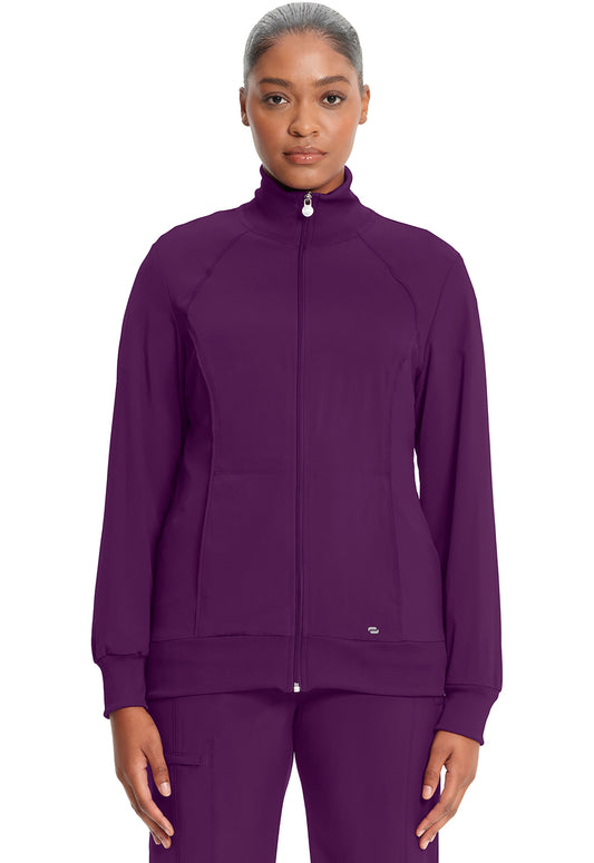 Classics 2391A Zip Front Jacket Eggplant Model Image Front | Infinity