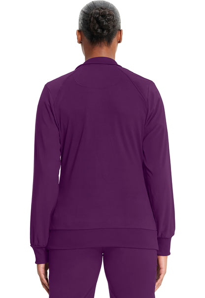 Classics 2391A Zip Front Jacket Eggplant Model Image Back | Infinity