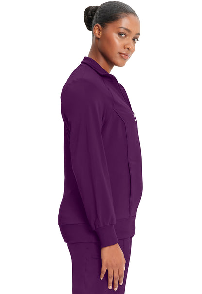 Classics 2391A Zip Front Jacket Eggplant Model Image Right Side | Infinity