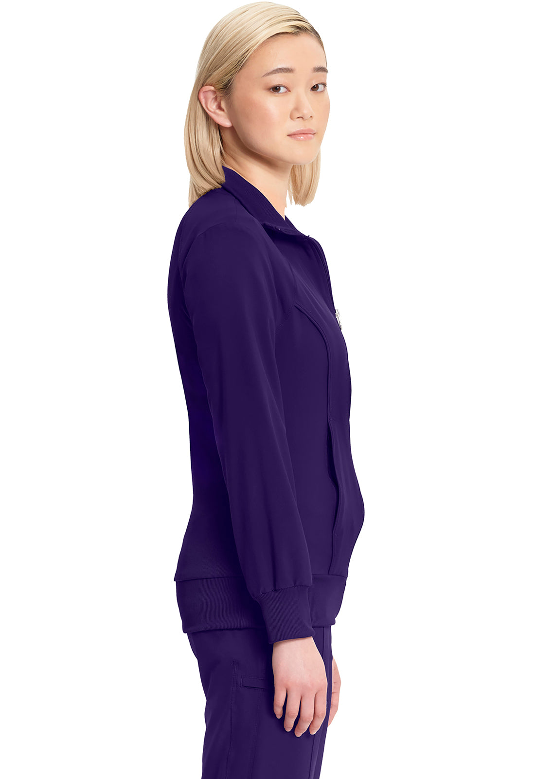 Classics 2391A Zip Front Jacket Grape Model Image Right Side | Infinity