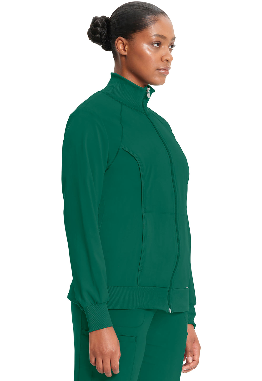 Classics 2391A Zip Front Jacket Hunter Green Model Image Left Side | Infinity