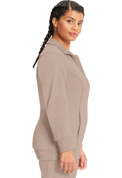 Classics 2391A Zip Front Jacket Khaki Model Image Right Side | Infinity