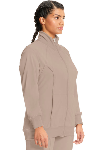 Classics 2391A Zip Front Jacket Khaki Model Image Left Side | Infinity