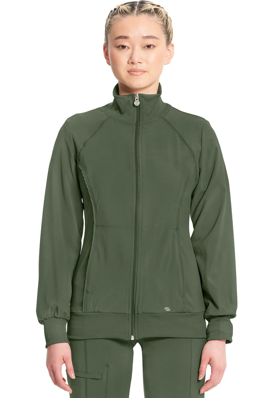 Classics 2391A Zip Front Jacket Olive Model Image Front | Infinity