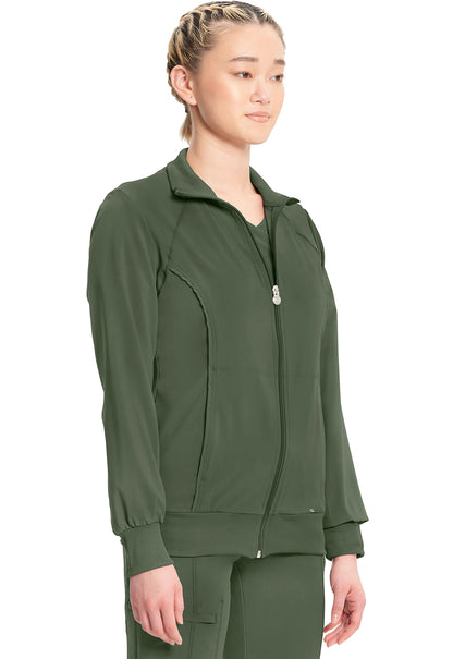 Classics 2391A Zip Front Jacket Olive Model Image Left Side | Infinity